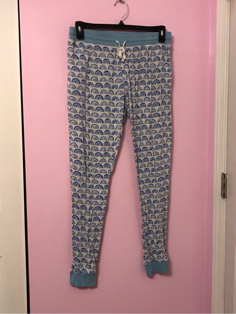 Little Sleepies Blue Rainbow Print Women’s Joggers Pajama Pants size medium